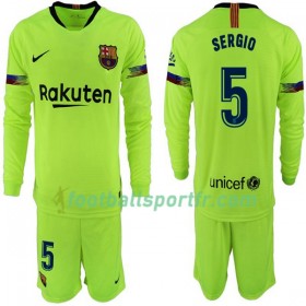 Tenue Barcelone Sergio 5 Enfant Extérieur 2018-2019 Maillot de Foot ML